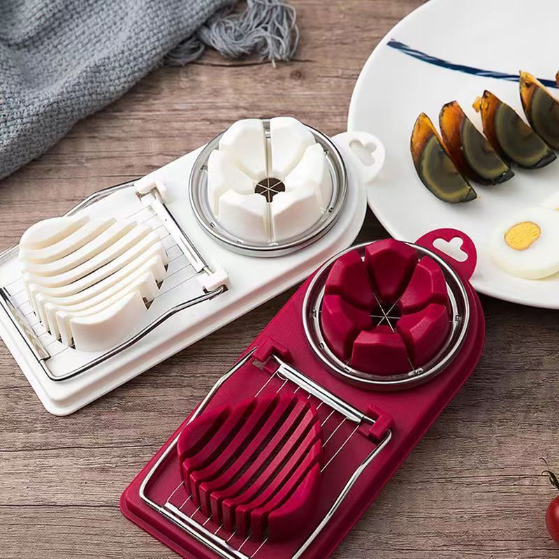 2pc Kitchen Cutter Wire Egg Slicer with Stainless Steel Wire for Hard Boiled Eggs, Stainless Steel Egg Slicer Cutter