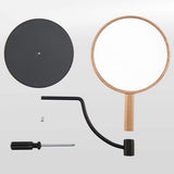 Desk Table Mirror with Mental Stand, 3X Magnification Small Wooden Desktop Mirror,360° Rotation Countertop Mirror for Makeup