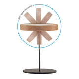 Desk Table Mirror with Mental Stand, 3X Magnification Small Wooden Desktop Mirror,360° Rotation Countertop Mirror for Makeup