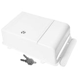 Lockable Outdoor Wall Mount Mailbox in White, Metal and Plastic Letter Box for Secure Mail Storage
