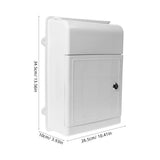Lockable Outdoor Wall Mount Mailbox in White, Metal and Plastic Letter Box for Secure Mail Storage