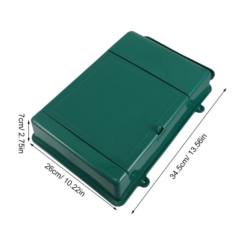 Durable Green Plastic Wall-Mounted Mailbox, Weatherproof and Lockable