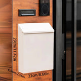 Wall-Mount Mailbox, Large Capacity Mail Box, Galvanized Steel Rust-Proof Metal Post Box, Mailboxes for Outside,11.4"x8.66"x2.56" White