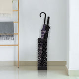 Square Umbrella Stand Rack Metal Umbrella Holder with Drip Tray For Home Office Decoration,Black