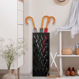 Metal Umbrella Indoor Holder Entryway Hollowed Square Decorative Umbrella Racks and Stands Freestanding Storage Organizer (6.5*6.5*16.5in)