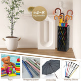 Metal Umbrella Indoor Holder Entryway Hollowed Square Decorative Umbrella Racks and Stands Freestanding Storage Organizer (6.5*6.5*16.5in)