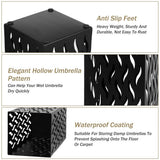 Metal Umbrella Indoor Holder Entryway Hollowed Square Decorative Umbrella Racks and Stands Freestanding Storage Organizer (6.5*6.5*16.5in)