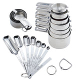 Measuring Cups and Spoons Set of 15,Stainless Steel Nesting Measuring Cups and Magnetic Measuring Spoons for Baking Cooking,Dry and Liquid Ingredients