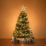 Glitter Christmas Tree Topper,10 Inch Shiny Gold Star Tree Topper for Xmas,Lightweight Holiday Treetop Decoration for Christmas Decor