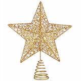Christmas Tree Star Topper-Golden Xmas Tree Topper Star for Christmas Tree Decoration,25 x 30cm