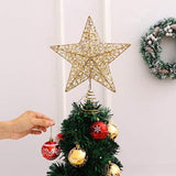 Christmas Tree Star Topper-Golden Xmas Tree Topper Star for Christmas Tree Decoration,25 x 30cm