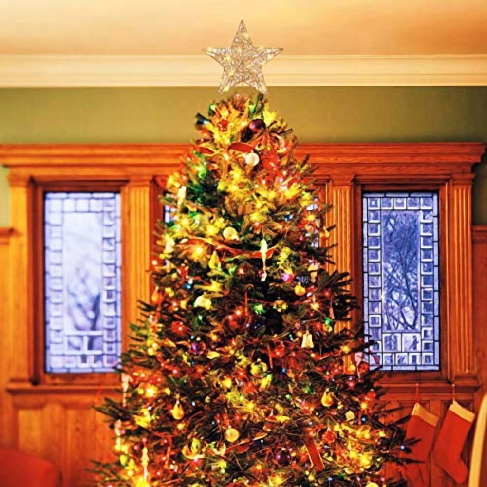 Christmas Tree Star Topper-Golden Xmas Tree Topper Star for Christmas Tree Decoration,25 x 30cm