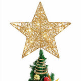 Christmas Tree Star Topper-Golden Xmas Tree Topper Star for Christmas Tree Decoration,25 x 30cm