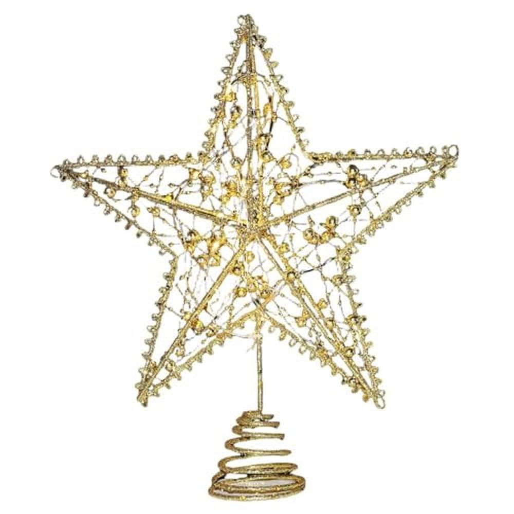Art 20 LED Christmas Tree Topper,8 x 10Inch Indoor Outdoor Star Treetop Light Two Modes (Keep Light ON/Flash) for 1.5Ft to 9Ft Christmas Tree (Gold,8 x 10 Inch)