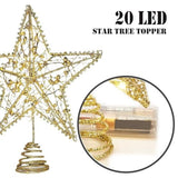 Art 20 LED Christmas Tree Topper,8 x 10Inch Indoor Outdoor Star Treetop Light Two Modes (Keep Light ON/Flash) for 1.5Ft to 9Ft Christmas Tree (Gold,8 x 10 Inch)