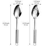 Cooking Spoons Set,Stainless Steel Kitchen Solid Slotted Spoon,Cooking Utensils Set,Mixing,Serving,Stiring Large Spoons,Gifts for Home,Restaurant