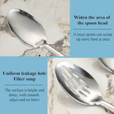 Cooking Spoons Set,Stainless Steel Kitchen Solid Slotted Spoon,Cooking Utensils Set,Mixing,Serving,Stiring Large Spoons,Gifts for Home,Restaurant