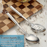 Cooking Spoons Set,Stainless Steel Kitchen Solid Slotted Spoon,Cooking Utensils Set,Mixing,Serving,Stiring Large Spoons,Gifts for Home,Restaurant