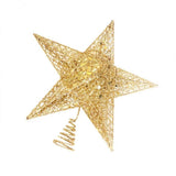 Christmas Tree Toppers,Glitter Gold Star Tree Topper Lighted with 30 LED Lights for Xmas Tree Decorations,Holiday Party Indoor Decor