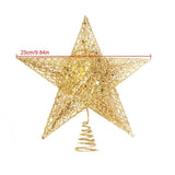 Christmas Tree Toppers,Glitter Gold Star Tree Topper Lighted with 30 LED Lights for Xmas Tree Decorations,Holiday Party Indoor Decor