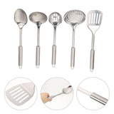 304 Stainless Steel Kitchen Utensil Set,5 Piece,Ergonomic Stay-Cool Hollow Handles,Dishwasher Safe,Silver