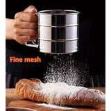 1.25 Cup Premium Stainless Steel Flour Sifter for Baking – Baking Sifter with Spring Action Handle – Double Mesh Sifter for Flour,Powdered Sugar,Baking Powder (Small)