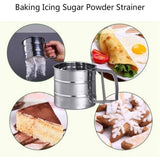 1.25 Cup Premium Stainless Steel Flour Sifter for Baking – Baking Sifter with Spring Action Handle – Double Mesh Sifter for Flour,Powdered Sugar,Baking Powder (Small)