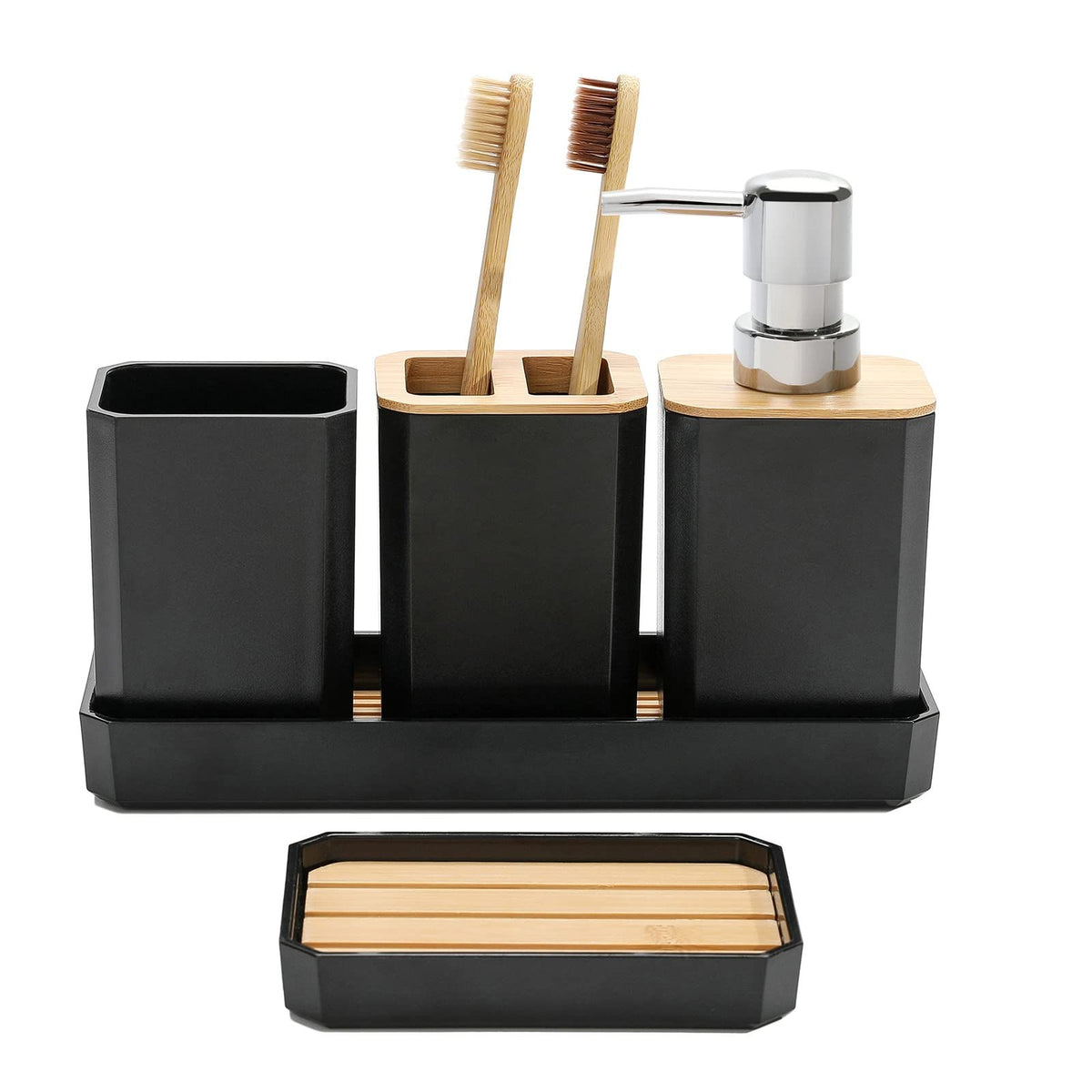 Bathroom Accessories Set,5 Pcs Bathroom Accessory Gift Set, Soap Dispenser, Soap Dish, Toothbrush Holder, Toothbrush Cup