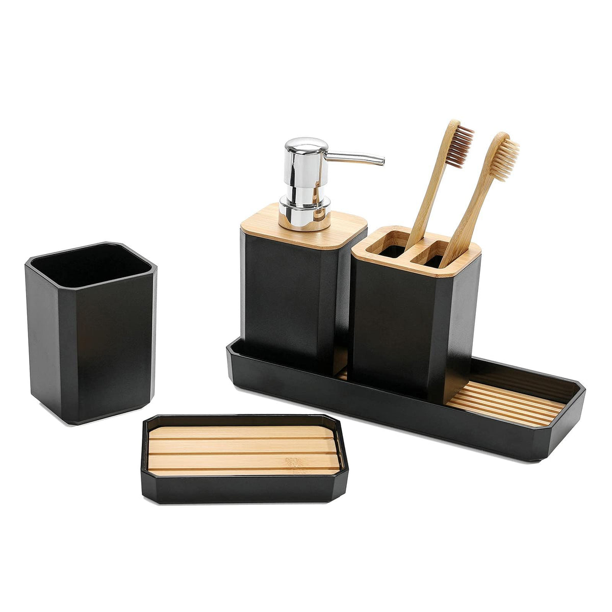 Bathroom Accessories Set,5 Pcs Bathroom Accessory Gift Set, Soap Dispenser, Soap Dish, Toothbrush Holder, Toothbrush Cup