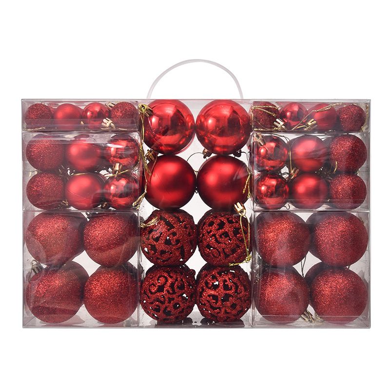 100pcs Christmas Baubles Shatterproof Dark Red, Christmas Tree Decorations Ball Ornaments Balls Xmas Hanging Decorations Holiday Decor