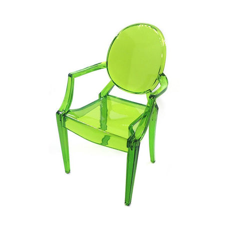 Modern Acrylic Stacking Kitchen and Dining Room Arm Chair in Pink - Fully Assembled Acrylic Stacking Dining Armchairs