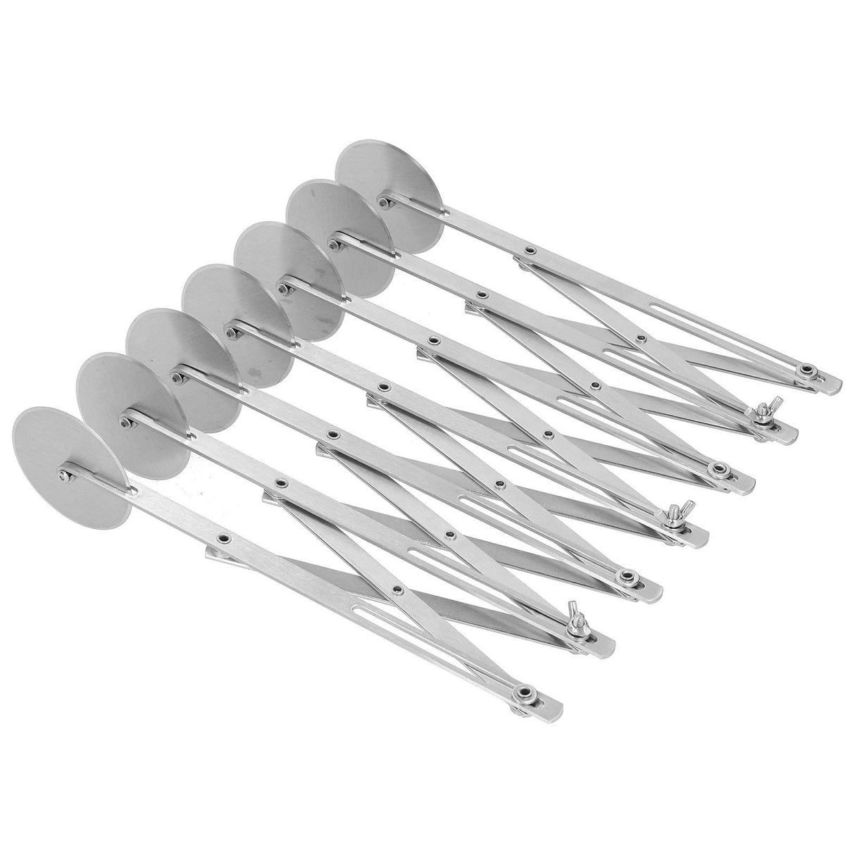 Wheel Dough Divider Adjustable Arm Rust‑Free High Hardness Stainless Steel Hotel Restaurant(Seven round pizza slice)