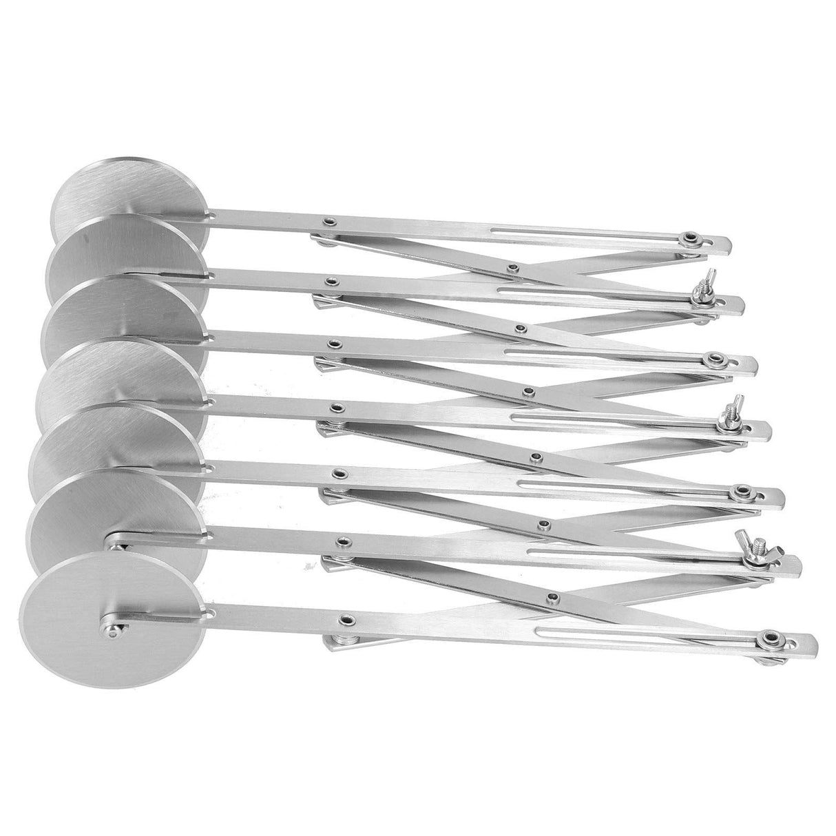 Wheel Dough Divider Adjustable Arm Rust‑Free High Hardness Stainless Steel Hotel Restaurant(Seven round pizza slice)