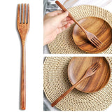 15 Pcs Wooden Spoon Fork Knife Cutlery Set Wooden Dinner Utensil Set