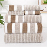 8 Piece Striped Towel Set Absorbent Bathroom Towels 2 Bath Towels 2 Hand Towels 4 Towels Home Bathroom Hotel and Spa Salon Towels Bathroom Supplies 37X27X16cm Home Decor