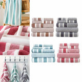 8 Piece Striped Towel Set Absorbent Bathroom Towels 2 Bath Towels 2 Hand Towels 4 Towels Home Bathroom Hotel and Spa Salon Towels Bathroom Supplies 37X27X16cm Home Decor