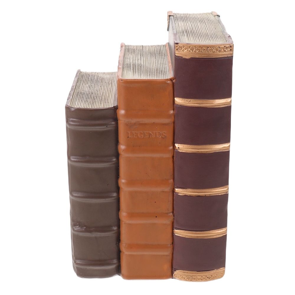 Resin Faux Book Stack Elegant European Style Decorative Prop 3 Pieces