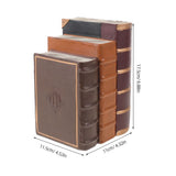 Resin Faux Book Stack Elegant European Style Decorative Prop 3 Pieces