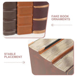 Resin Faux Book Stack Elegant European Style Decorative Prop 3 Pieces