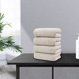 4 Pcs Bathroom Hand Towels, Cotton Towels, Hotel Spa Quality Highly Soft Absorbent Towels, 13.8x30.7 In, Beige
