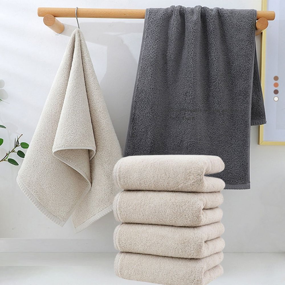 4 Pcs Bathroom Hand Towels, Cotton Towels, Hotel Spa Quality Highly Soft Absorbent Towels, 13.8x30.7 In, Beige