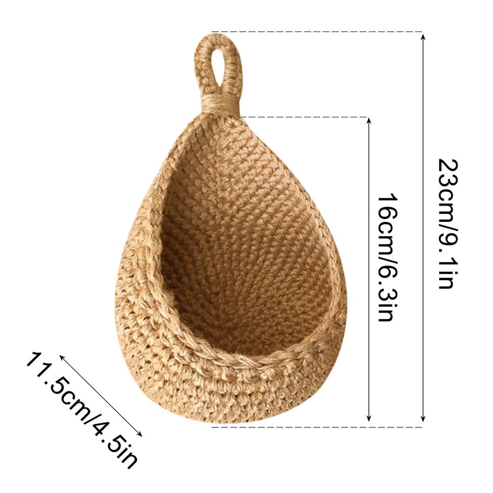 Hanging Wall Vegetable Fruit Baskets, Boho Jute Hanging Basket For Pantry Potato Garlic Onion Fruit Storage Handwoven Decorative Kitchen Organizer And Wall Planter Holder