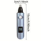 4-in-1 Electric Nose Hair Trimmer, LED Display, Waterproof(GREEN)