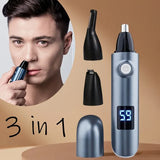 4-in-1 Electric Nose Hair Trimmer, LED Display, Waterproof(GREEN)