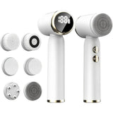 6-in-1 Electric Facial Cleanser, 3-Speed, LED Display（WHITE）