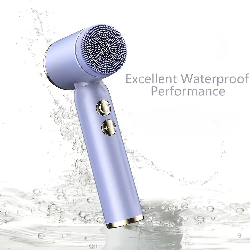 6-in-1 Electric Facial Cleanser, 3-Speed, LED Display（WHITE）
