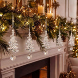 Set of 24 Crystal Tree Hanging Ornaments for Holiday, Mantel, Party & Christmas Decor (Clear)