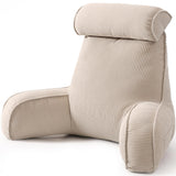 Cozy Reading Pillow with Arms for Bed, Perfect for Relaxing, Reading, Gaming, and More, 80*40*60cm (Beige Gray)