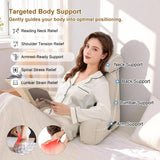 Cozy Reading Pillow with Arms for Bed, Perfect for Relaxing, Reading, Gaming, and More, 80*40*60cm (Beige Gray)