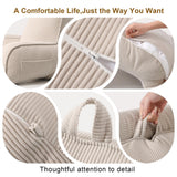 Cozy Reading Pillow with Arms for Bed, Perfect for Relaxing, Reading, Gaming, and More, 80*40*60cm (Beige Gray)